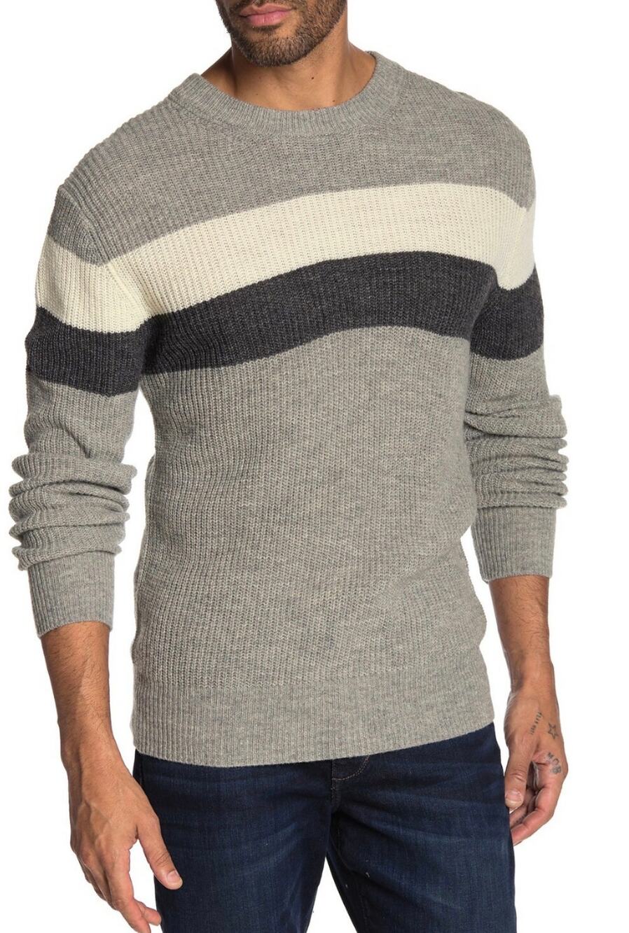 Slate & Stone Emory Men's Colorblock Crewneck Sweater Large Gray